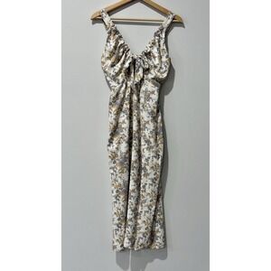 Abercrombie & Fitch Floral Babydoll Midi Dress Womens Small Tall Y2K Cottagecore